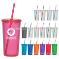 factory wholesale price 16oz plastic cups with straws